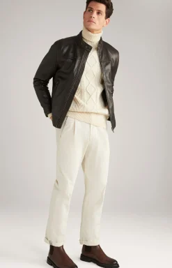 Lederjacke Cleary in Dunkelbraun