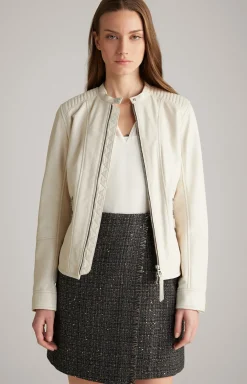 Lederjacke in Nude