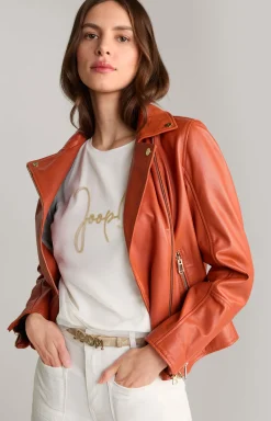 Lederjacke in Orange