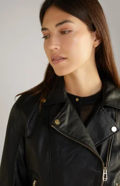Lederjacke in Schwarz
