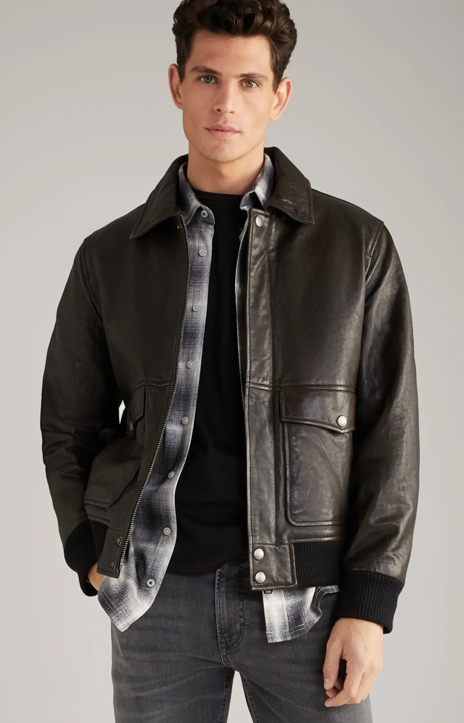 Lederjacke Karman in Dunkelbraun