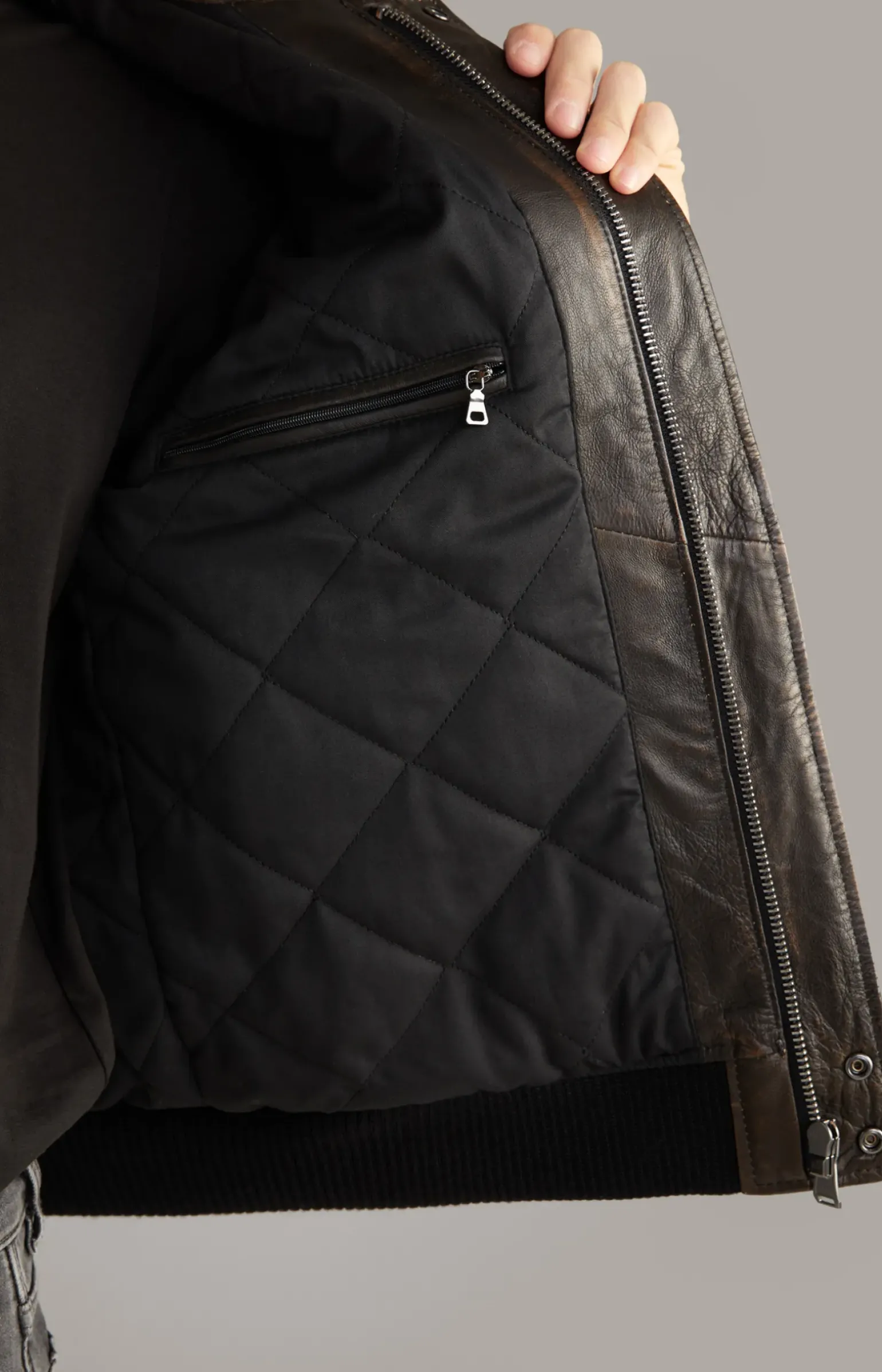 Lederjacke Karman in Dunkelbraun