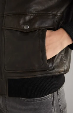 Lederjacke Karman in Dunkelbraun