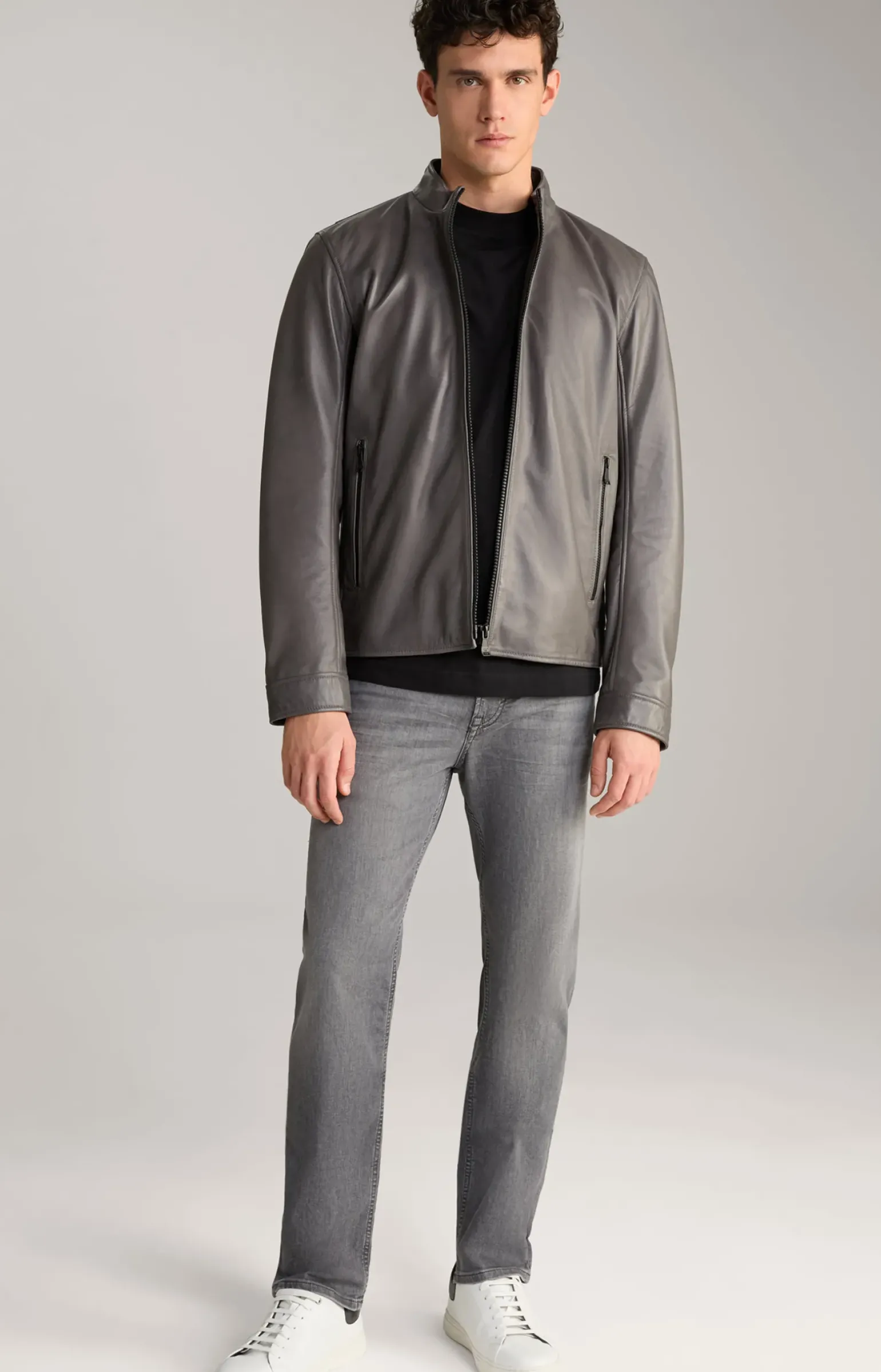 Lederjacke Lif in Grau