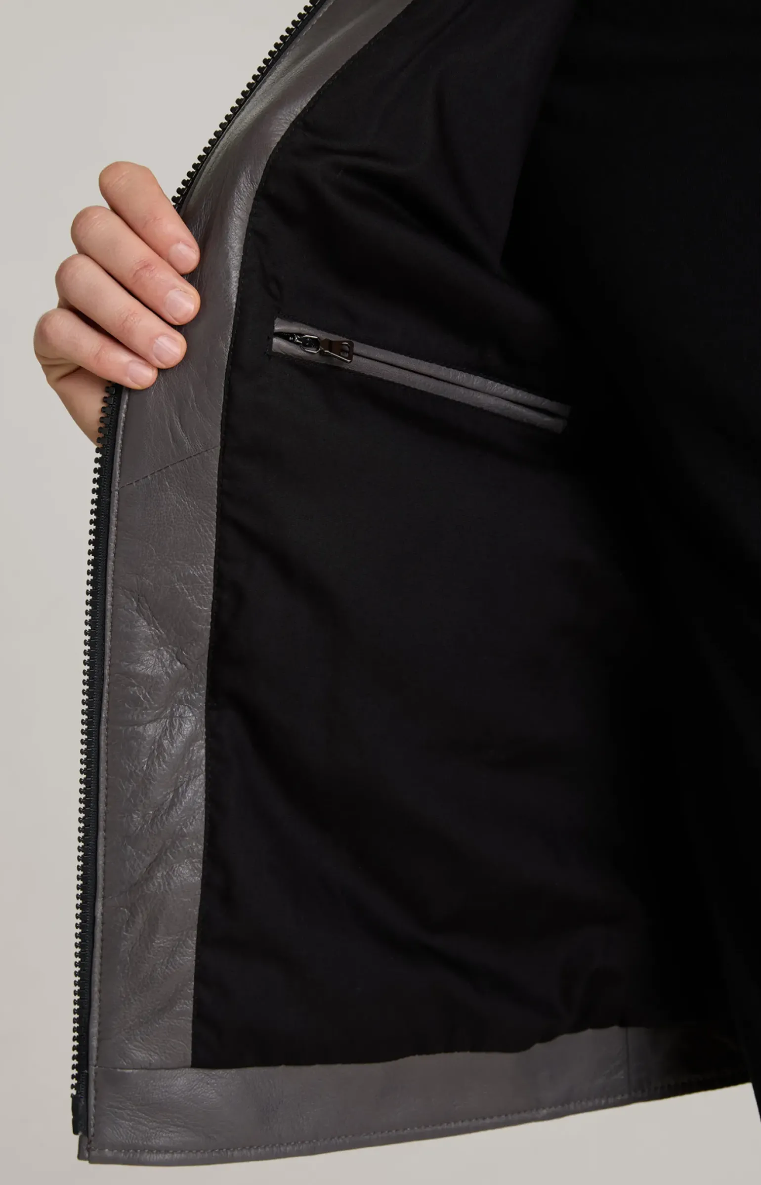 Lederjacke Lif in Grau