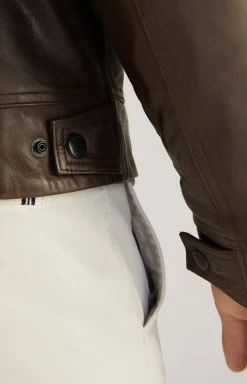 Lederjacke Lima in dunkelbraun