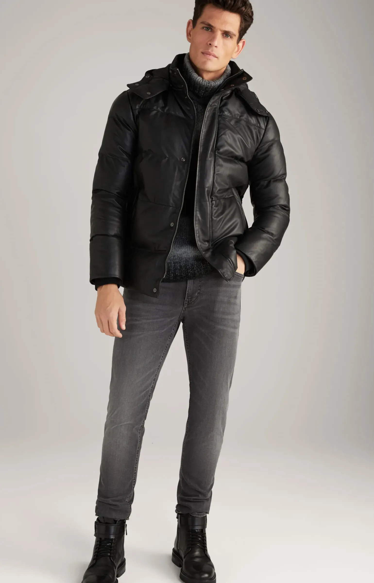 Lederjacke Loma in Schwarz