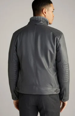 Lederjacke Peel in Grau