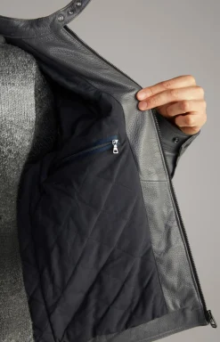 Lederjacke Peel in Grau