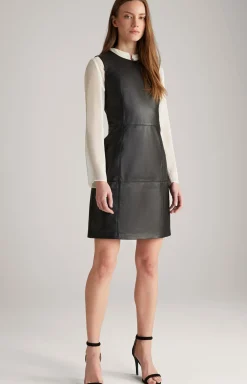 Lederkleid in Schwarz