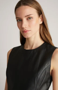 Lederkleid in Schwarz
