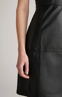 Lederkleid in Schwarz