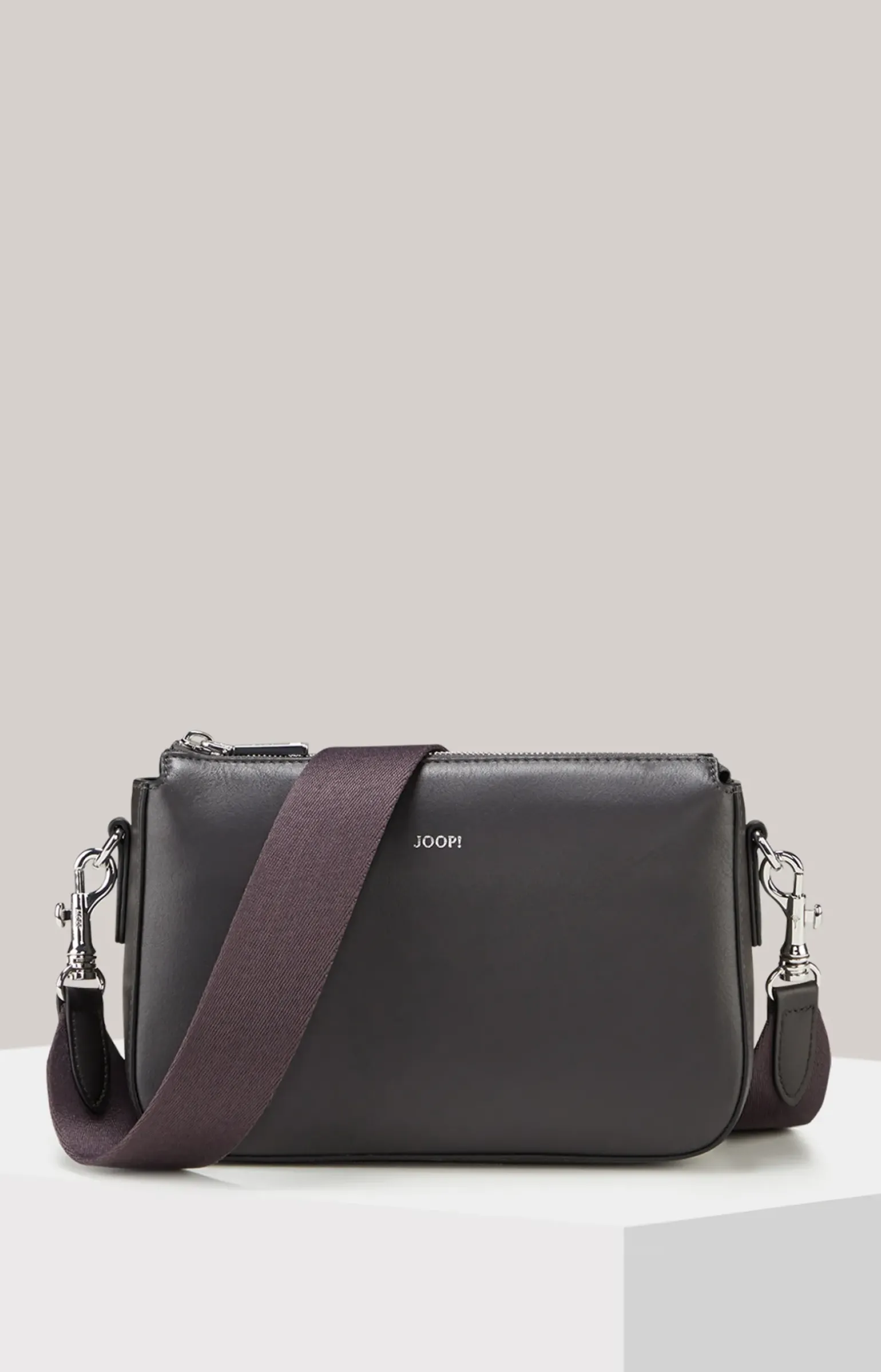 Leder-Schultertasche Sofisticato Jasmina in Grau