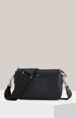 Leder-Schultertasche Sofisticato Jasmina in Schwarz