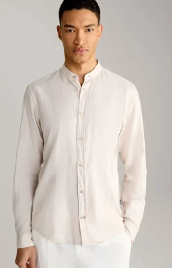 Leinen-Baumwoll-Hemd Hedde in Braun meliert