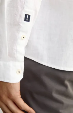 Leinen-Baumwoll-Hemd Hedde in Weiß