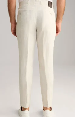 Leinen-Chino Hank in Beige meliert