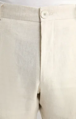 Leinen-Chino Hank in Beige meliert