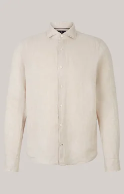 Leinen-Hemd Pai in Beige meliert