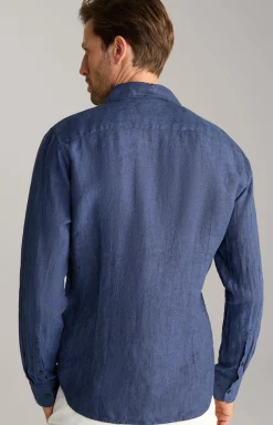 Leinen-Hemd Pai in Dunkelblau meliert