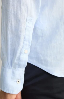 Leinen-Hemd Pai in Hellblau meliert