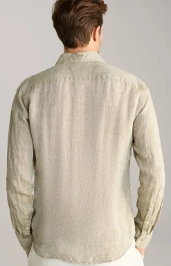 Leinen-Hemd Pai in Hellgrün meliert
