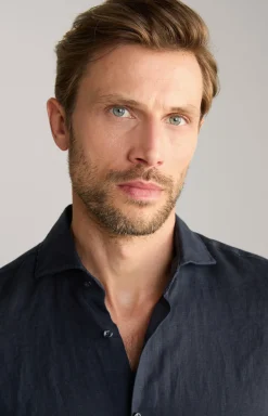 Leinen-Hemd Pai in Schwarz