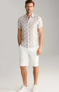 Leinen-Hemd Pit in Beige/Weiß