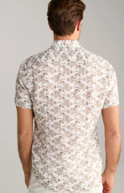 Leinen-Hemd Pit in Beige/Weiß