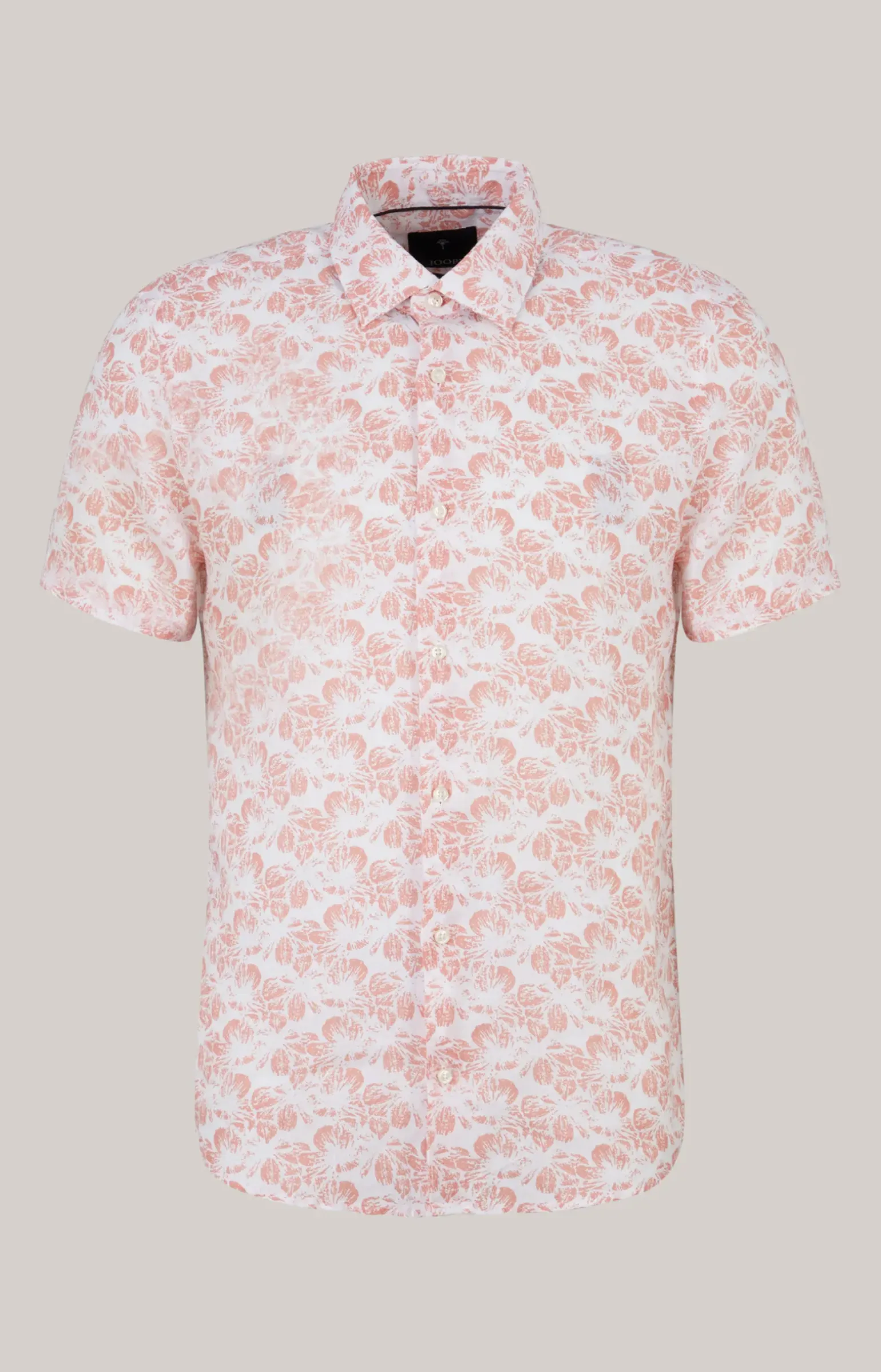 Leinen-Hemd Pit in Orange/Weiß