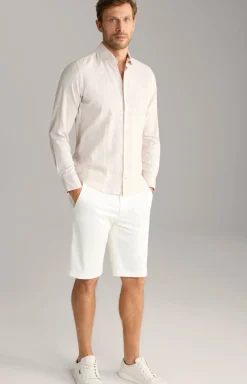 Leinenmix-Hemd Pai in Hellbraun gemustert