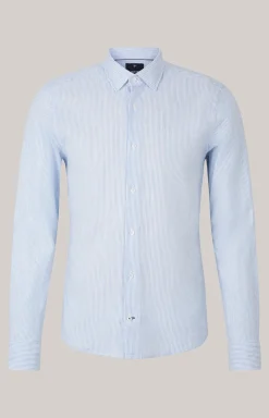 Leinenmix-Hemd Pit in Blau/Weiß gestreift