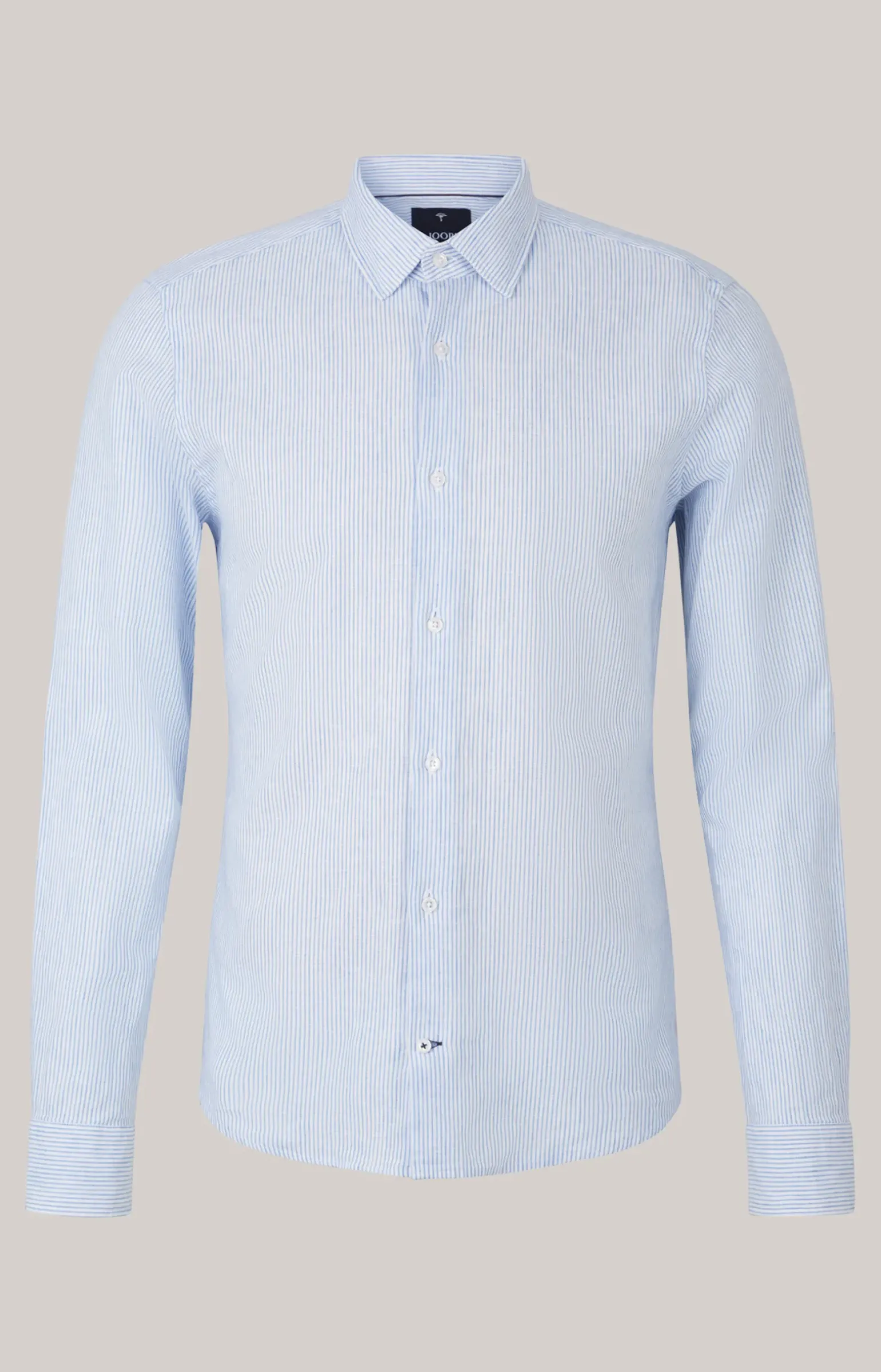 Leinenmix-Hemd Pit in Blau/Weiß gestreift