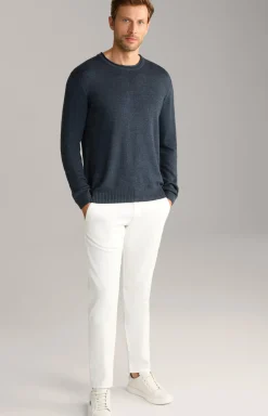 Leinenmix-Pullover Mendor in Navy