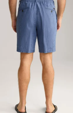 Leinenmix-Shorts Dinghy in Blau meliert