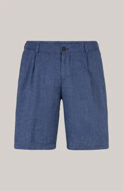 Leinenmix-Shorts Dinghy in Blau meliert