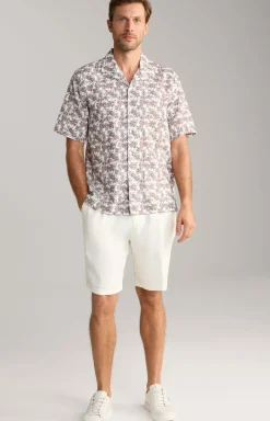 Leinenmix-Shorts Dinghy in Offwhite meliert