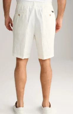 Leinenmix-Shorts Dinghy in Offwhite meliert