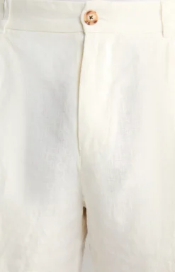 Leinenmix-Shorts Dinghy in Offwhite meliert