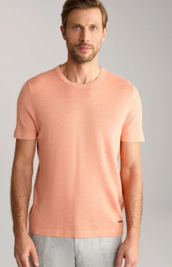 Leinenmix-T-Shirt Maroso in Orange