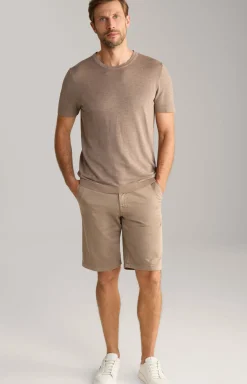 Leinenmix-T-Shirt Maroso in Braun