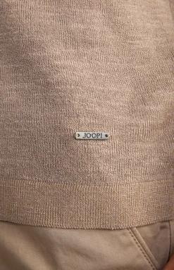 Leinenmix-T-Shirt Maroso in Braun