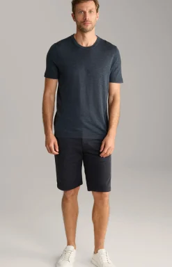 Leinenmix-T-Shirt Maroso in Dunkelblau