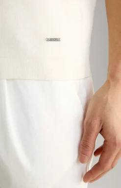 Leinenmix-T-Shirt Maroso in Offwhite