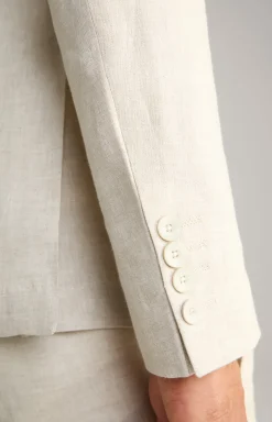 Leinen-Sakko Hoverest in Beige meliert