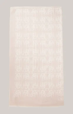 Logo-Schal in Rosé