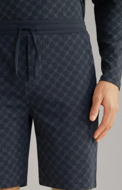 Loungewear Shorts in Navy gemustert