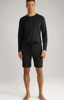 Loungewear Shorts in Schwarz gemustert