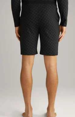 Loungewear Shorts in Schwarz gemustert