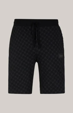 Loungewear Shorts in Schwarz gemustert